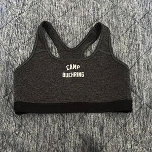 Nike Gray and Black Racerback Sports Bra